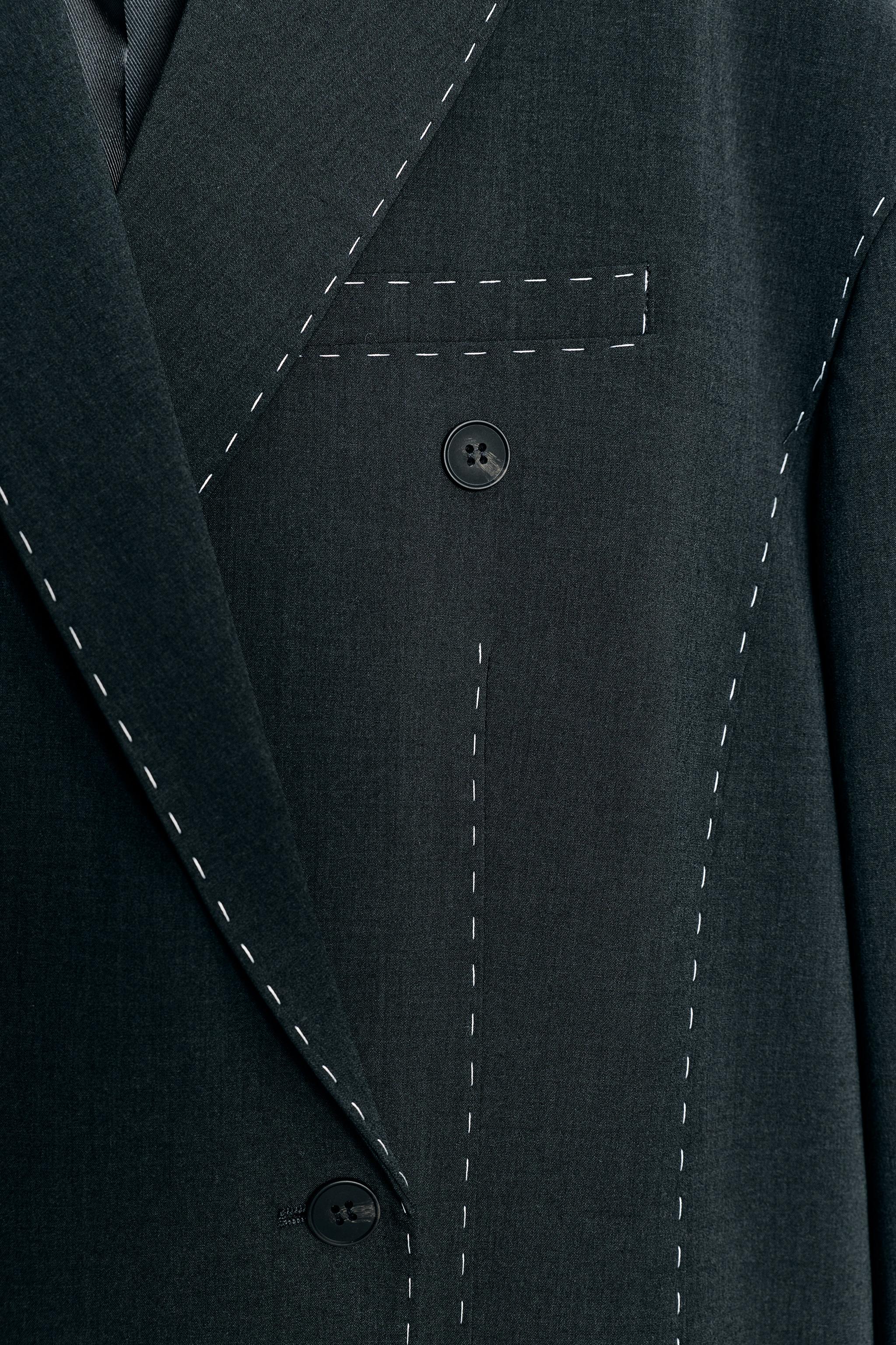 OVERSIZED BLAZER WITH CONTRAST STITCHING